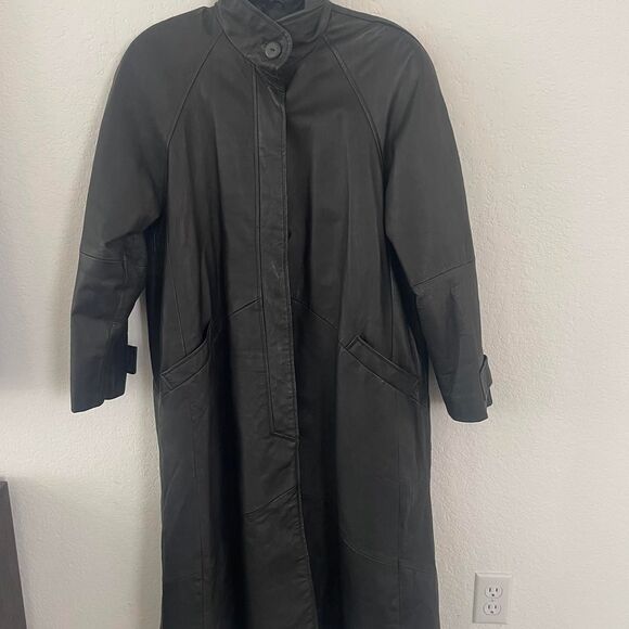 Winlit Women's Black Trench Coat Medium - Picture 2 of 7